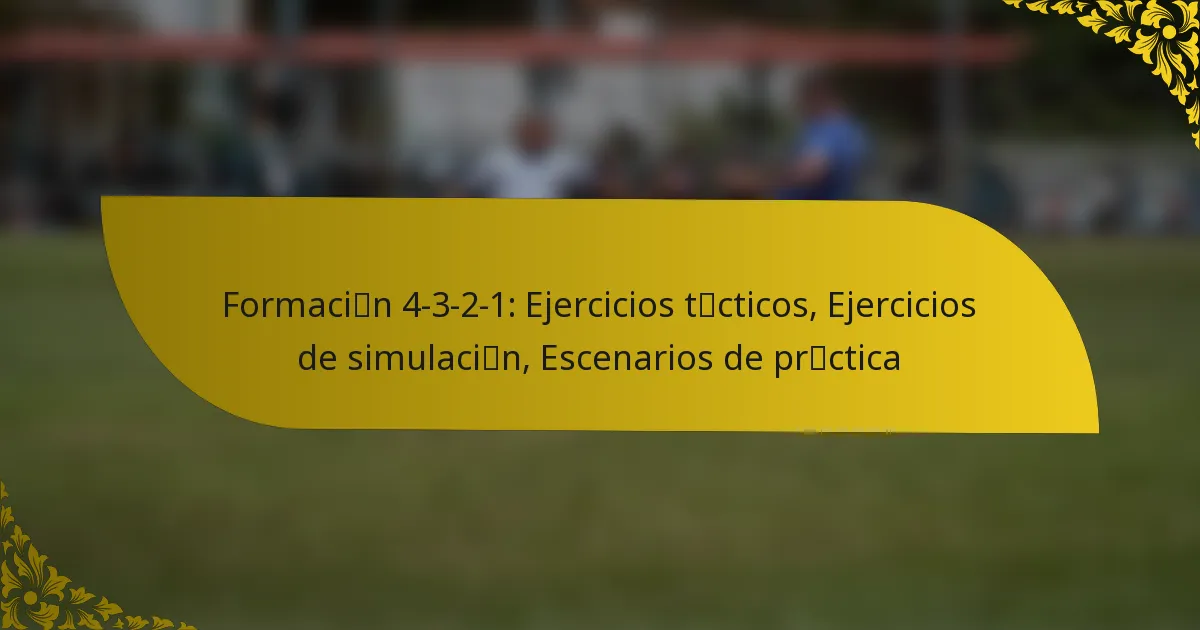 Formación 4-3-2-1: Ejercicios tácticos, Ejercicios de simulación, Escenarios de práctica