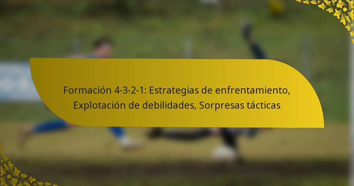 Formación 4-3-2-1: Estrategias de enfrentamiento, Explotación de debilidades, Sorpresas tácticas