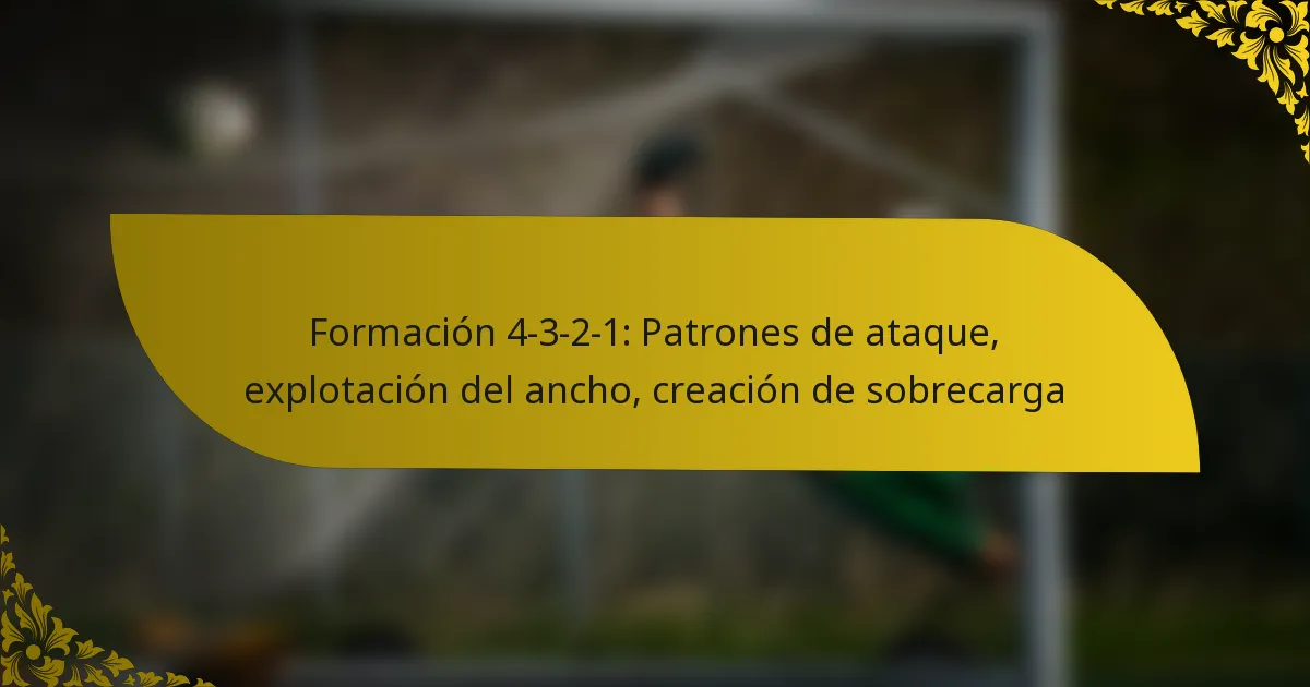 Formación 4-3-2-1: Patrones de ataque, explotación del ancho, creación de sobrecarga